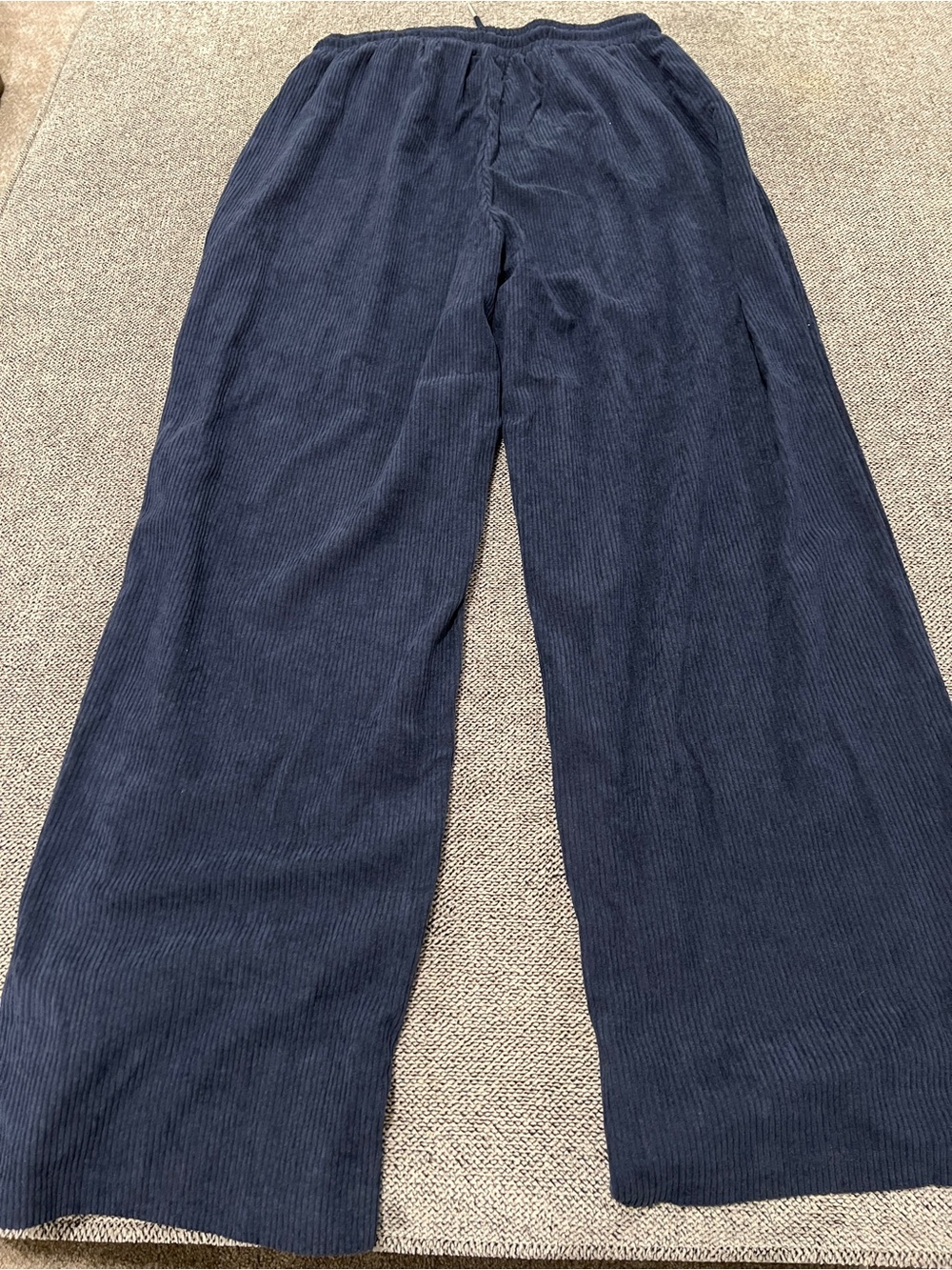 Wide Leg Corduroy Pants - Navy
